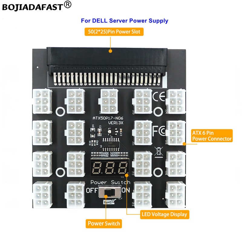 2400W Server Psu Breakout Board - Placa Adaptadora de Fonte de Alimentação